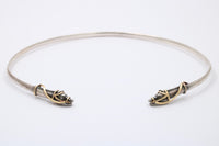 French Vintage Sterling Silver and 18K Gold Horse Head Collar, Necklace