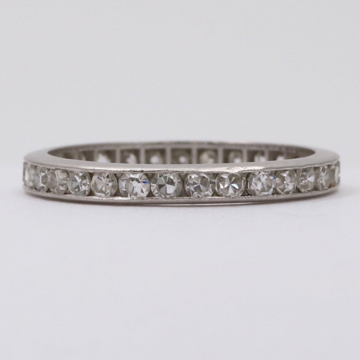 Art Deco Platinum and Diamond Eternity Band, Size 5.75