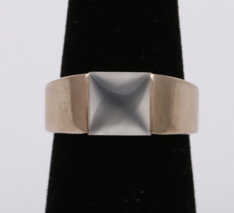 Vintage Cartier Moonstone and 18K Gold Tank Ring, Size 53