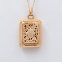 Victorian Revival 18K Gold Vinaigrette and Locket Charm