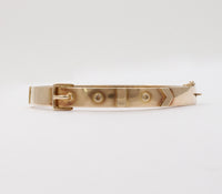 Edwardian English 9K Gold Buckle Bangle Bracelet