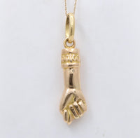 Large Vintage 18K Gold Figa Charm, 9.6 Grams Pendant