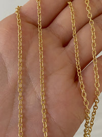 Textured Cable Link Chain in 14K Gold